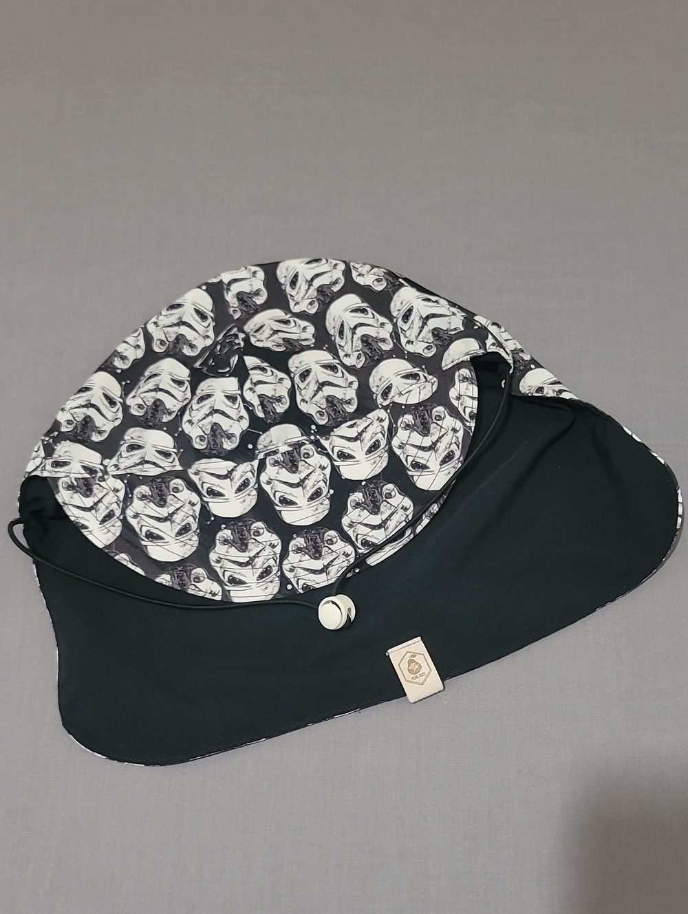 Kids Sun Hat with Stormtrooper Print - Black and White